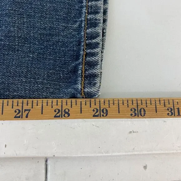 Levi's 514 Slim Straight Denim Jeans Men's Size W31xL30 Blue 5-Pocket Distressed - Picture 10 of 11